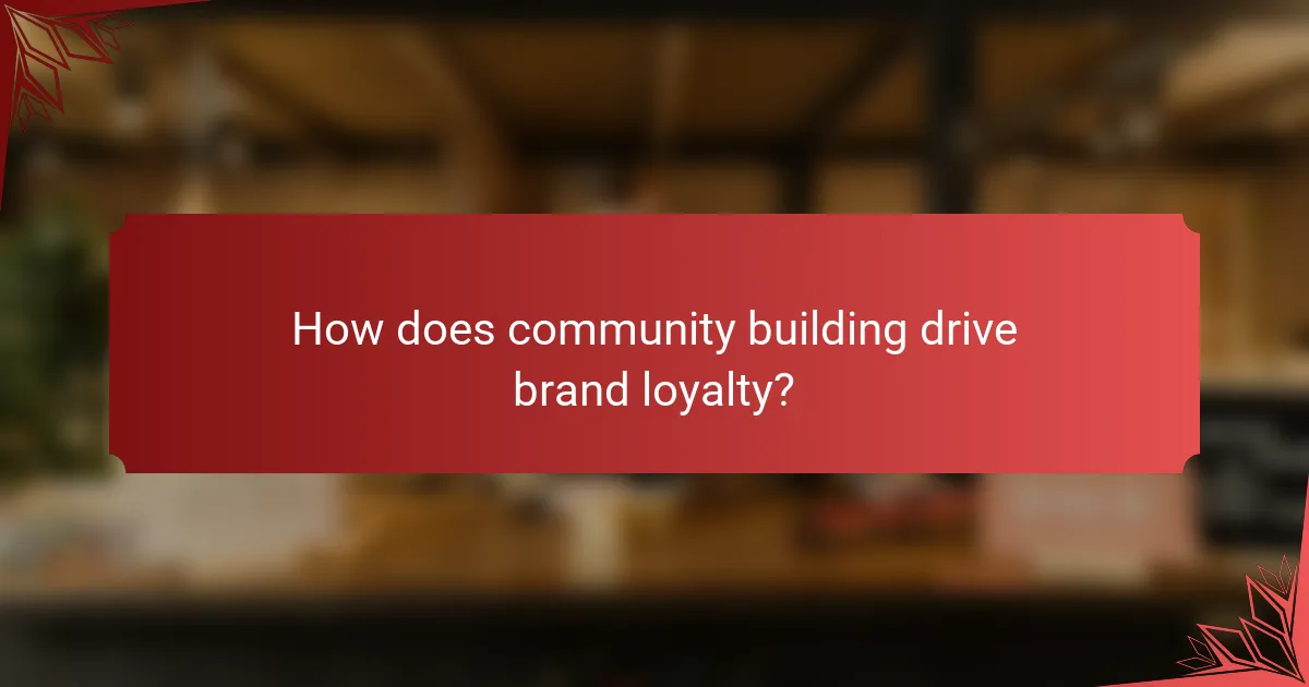 How does community building drive brand loyalty?