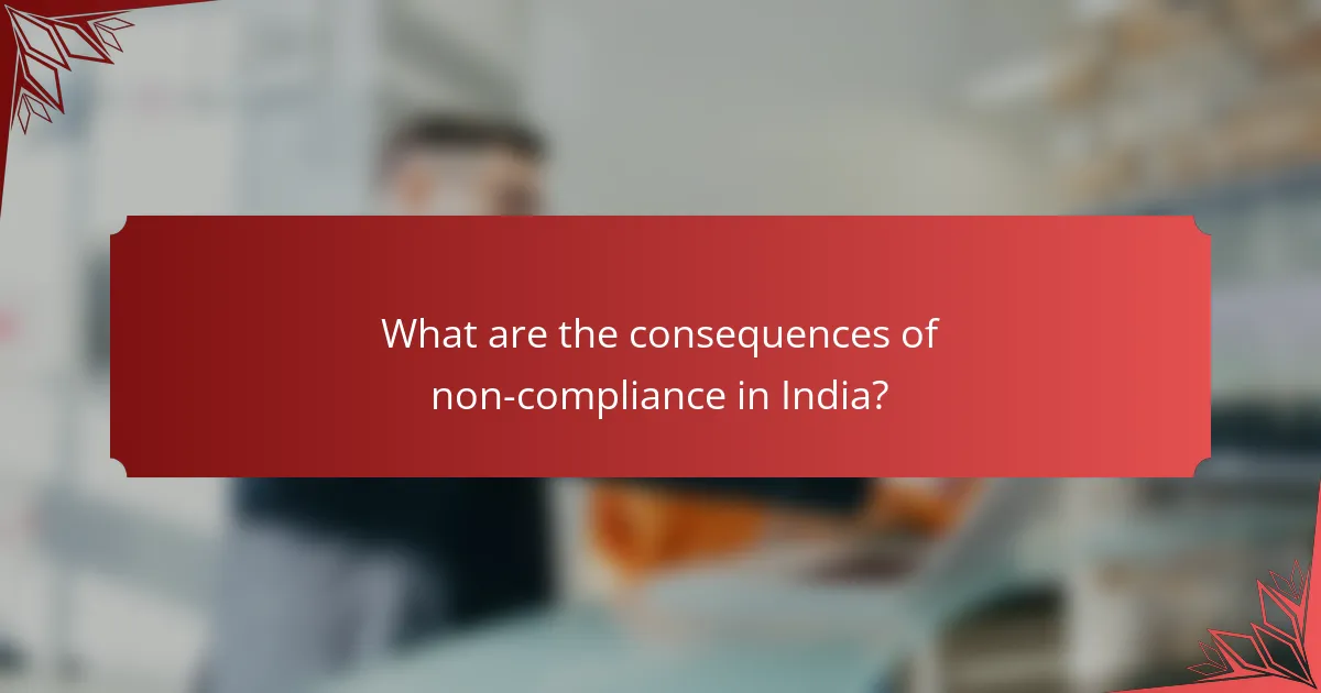 What are the consequences of non-compliance in India?