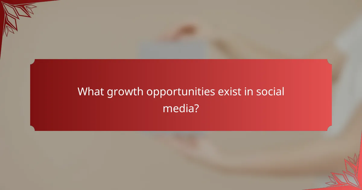 What growth opportunities exist in social media?