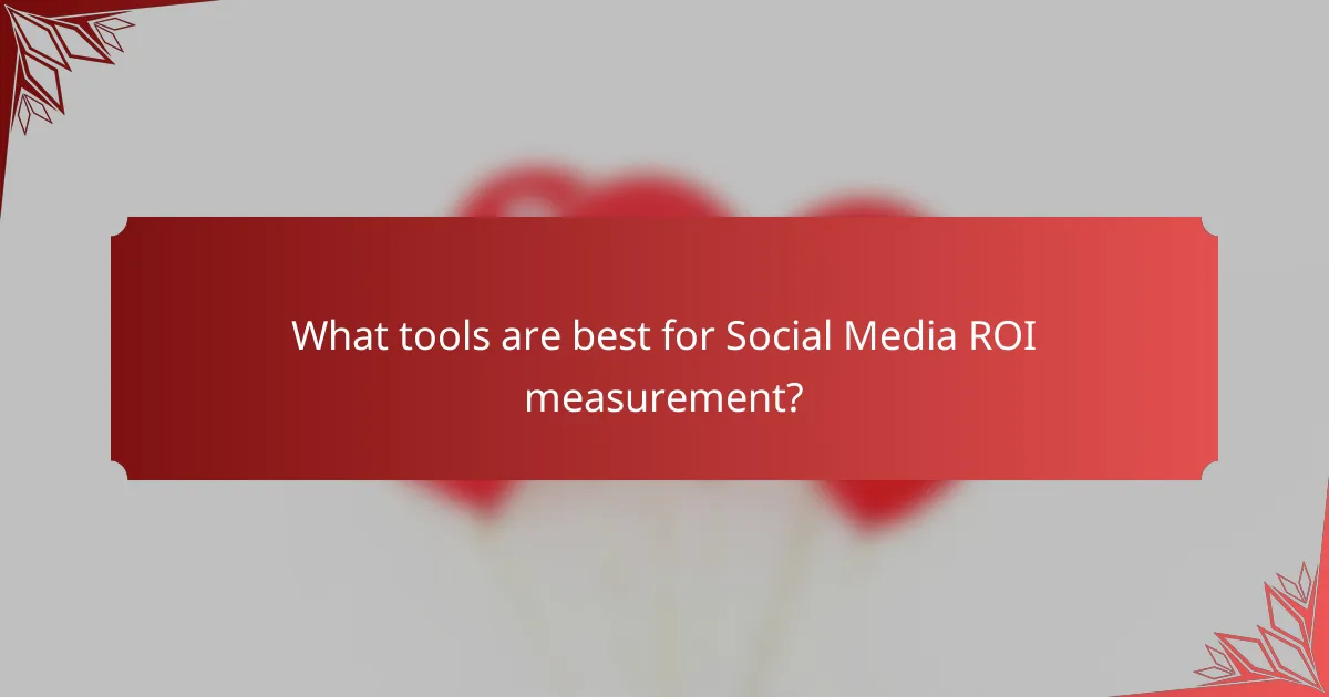 What tools are best for Social Media ROI measurement?