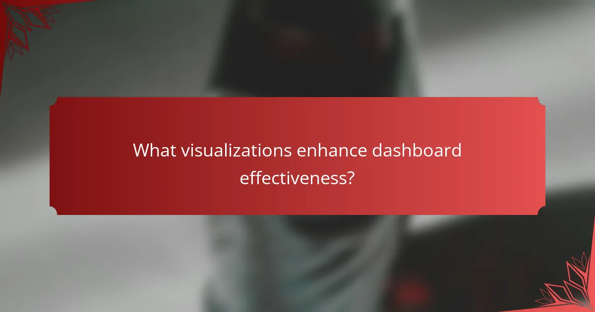 What visualizations enhance dashboard effectiveness?